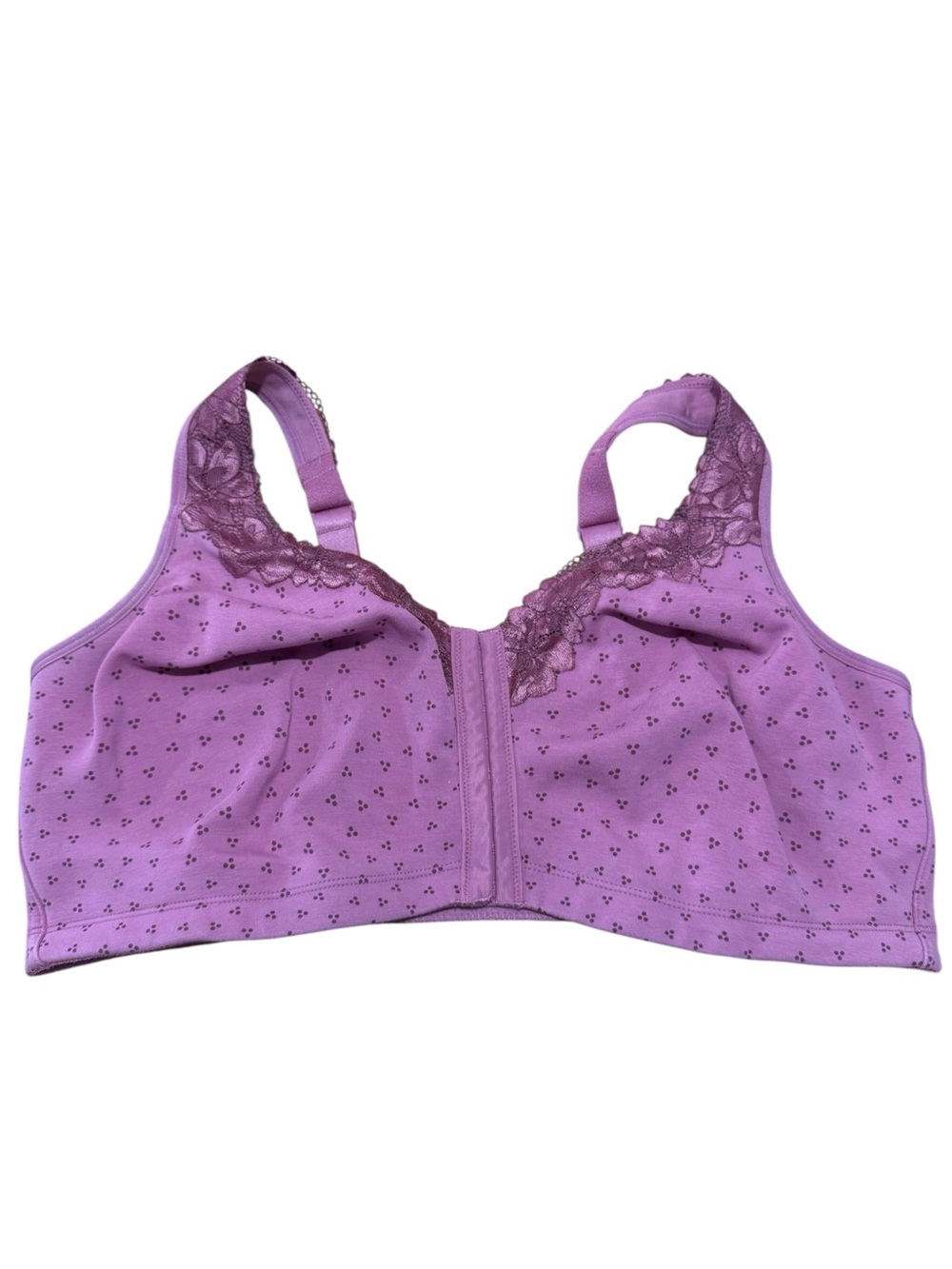 Voglo Purple Floral Lace Zip Front Bra Size 44DDD